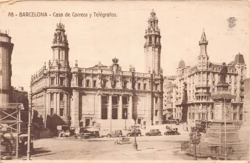 A959 Spanien 1932 Barcelona Casa de Correos y Telegrafos Post Office Postkarte