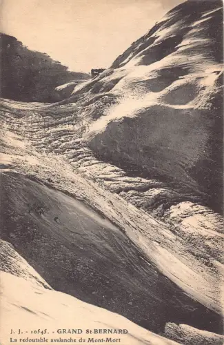 C056 Frankreich Grand St Bernard Avalanche du Mont-Mort Vintage Postkarte