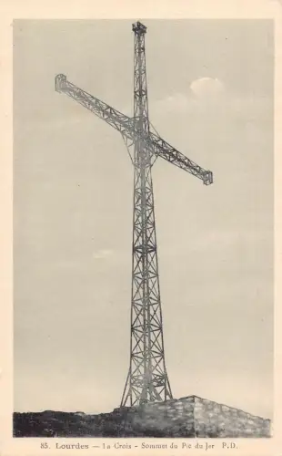 C056 Frankreich Lourdes La Croix Vintage Postkarte