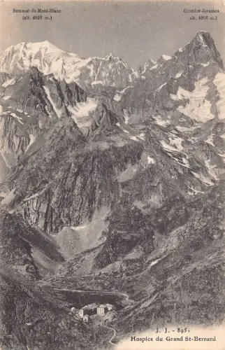 C056 Frankreich Hospiz du Grand Saint Bernard, Mont Blanc Vintage Postkarte