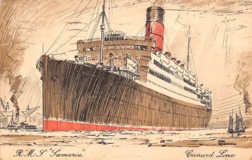L519 Cunard Line RMS Samaria Kreuzfahrt Dampfschiff Vintage Postkarte
