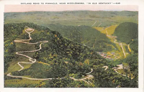 A971 US Skyland Road Pinnacle in der Nähe von Middlesboro in Old Kentucky Vintage Postkarte