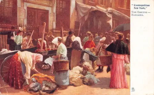 A971 US Cosmopolitan New York The Ghetto Bargains 1904 Postkarte