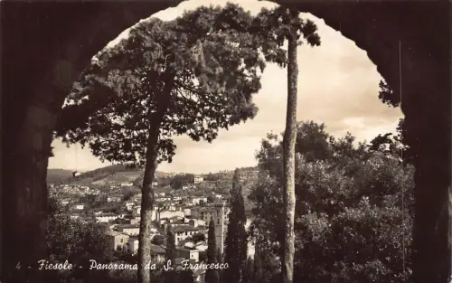 C079 Italien Fiesole Panorama da S. Francesco RPPC Vintage Postkarte