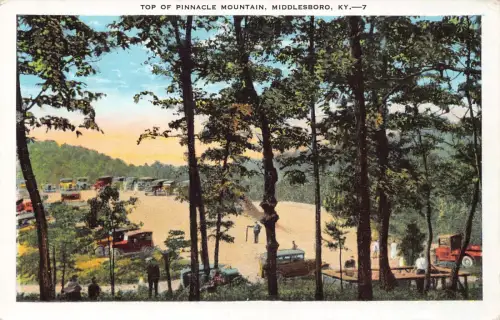 A971 US Pinnacle Mountain Middlesboro Kentucky Cars Vintage Postkarte
