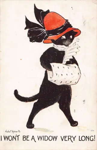L519 Anthropomorphe Katze Comic von Violet Roberts Vintage Postkarte