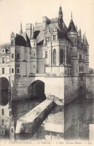 C075 Frankreich Chenonceaux Le Chateau L'Aile Thomas Bohier Vintage Postkarte