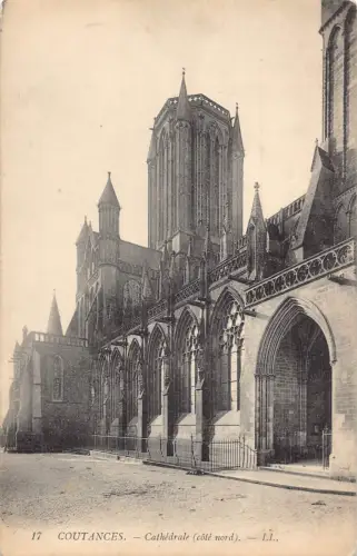 C075 Frankreich Coutances Kathedrale Vintage Postkarte