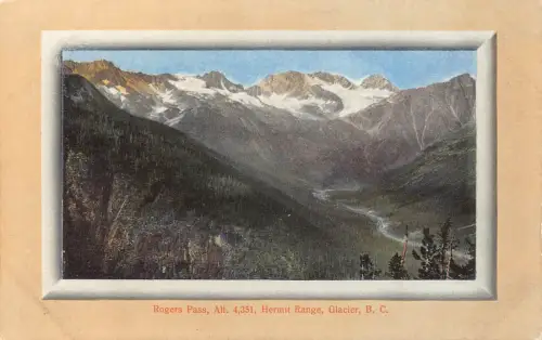 A963 Kanada Rogers Pass Glacier Passepartout Private Mailing Card Postkarte