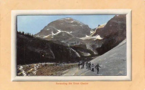A963 Kanada Großer Gletscher Bergsteiger Passepartout Privat Postkarte Postkarte