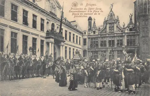 A941 Belgien Brügge Prozession du St Sang Rassemblement Bourg Religiöse Postkarte