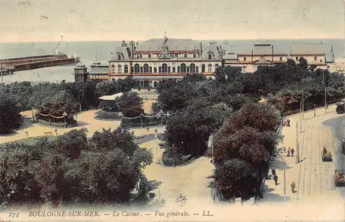 C072 Frankreich Boulogne sur Mer Le Casino 1906 Vintage Postkarte