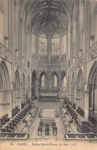 C077 Frankreich Caen Eglise Saint Pierre La Nef 1926 alte Postkarte