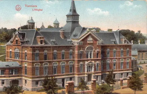 A941 Belgien Verviers L'Hopital Krankenhaus Vintage Postkarte