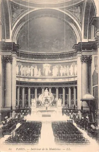 C075 Frankreich Paris Interieur de la Madeleine Vintage Postkarte