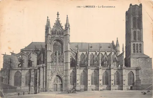 C068 Frankreich Limoges La Cathedrale 1907 Vintage Postkarte