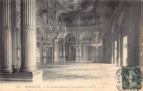 C073 Frankreich Bordeaux Le Grand Theatre 1908 Vintage Postkarte