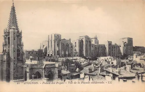 C073 Frankreich Avignon Palais des Papes Vintage Postkarte
