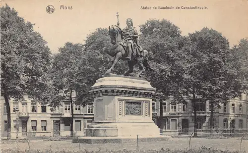 A976 Belgien Statue de Baudouin De Constantinople Vintage Postkarte