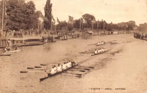 A943 England 1946 Eights Week Canoe Rowing Oxford Vintage Postkarte