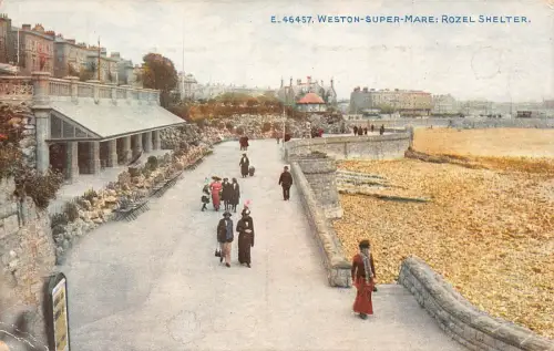 A946 England 1916 Weston Super Mare Rozel Shelter Vintage Postkarte