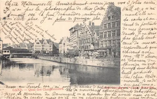 A941 Belgien 1904 Gand Quai des Charbonniers Kai Vintage Postkarte