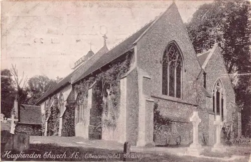 A943 England 1905 Hughenden Church Beaconsfield Grab Vintage Postkarte