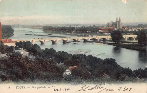 C071 France Tours vue generale vintage Postkarte