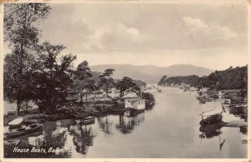 A943 England 1918 Hausboote Battoch Vintage Postkarte