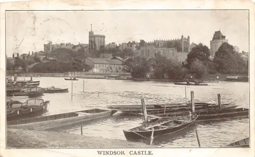 A943 England 1905 Windsor Castle Boats Vintage Postkarte