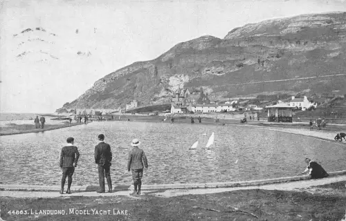 A946 Wales 1921 Llandudno Modell Yacht Lake Vintage Postkarte