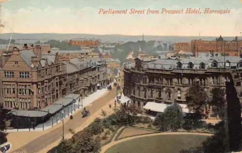 A944 England 1912 Parliament Street vom Prospect Hotel Harrogate Postkarte