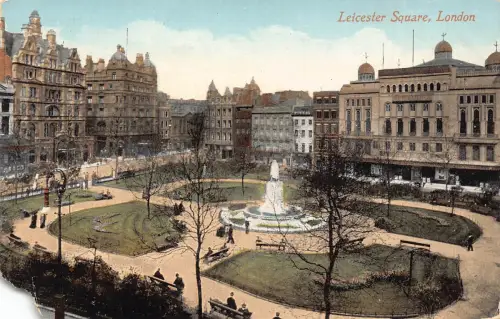 A946 England 1913 London Leicester Square Vintage Postkarte