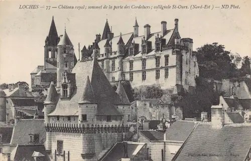 C069 Frankreich Loches Chateau Royal Vintage Postkarte