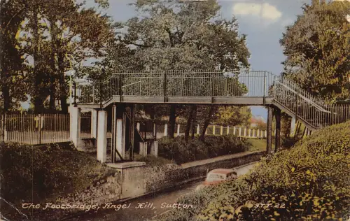 A945 England 1967 Fußgängerbrücke Angel Hill Sutton Vintage Postkarte