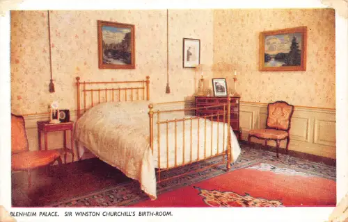 A947 England Blenheim Palace Sir Winston Churchills Geburtszimmer Vintage Postkarte
