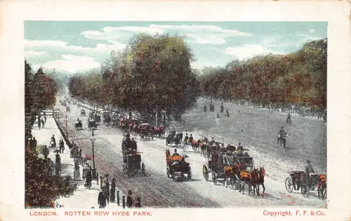 A953 England London 1904 Rotten Row Hyde Park Vintage Postkarte
