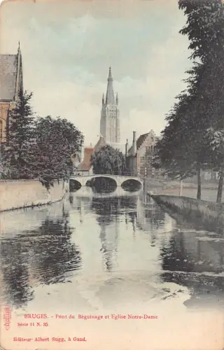 A955 Belgien Brügge Pont du Beginenhof et Eglise Notre Dame Kirche Postkarte