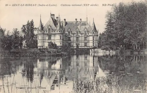 C069 Frankreich Azay le Rideau Chateau National Vintage Postkarte