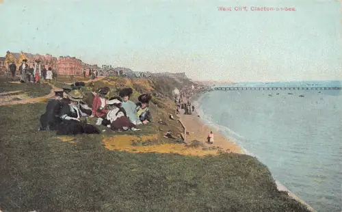 A949 England 1908 West Cliff Clacton on Sea Vintage Postkarte
