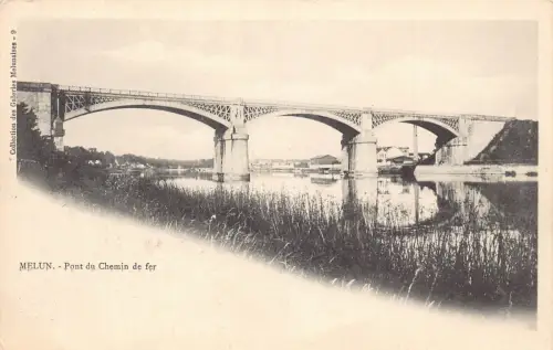 C069 Frankreich Melun pont du Chemin de fer Vintage Postkarte