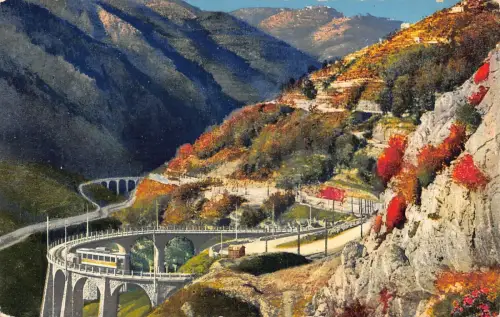 C069 Frankreich Route de Menton a Sospel Vintage Postkarte