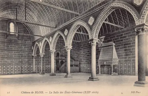 C059 Frankreich Blois Chateau La Salle des Etats Generaux Vintage Postkarte