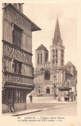 C057 Frankreich Lisieux L'Eglise Saint Pierre Vintage Postkarte