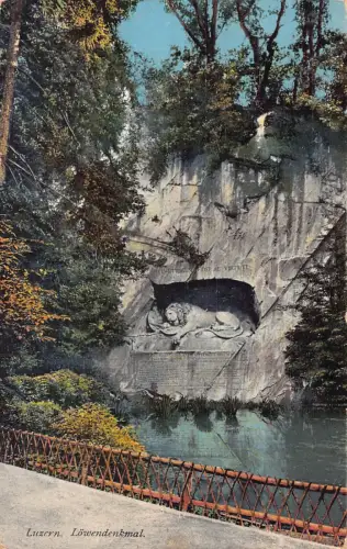 A955 Schweiz Luzern Löwendenkmal Löwendenkmal Vintage Postkarte