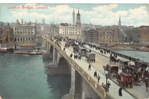 A947 England London Bridge London Kutschen Vintage Postkarte
