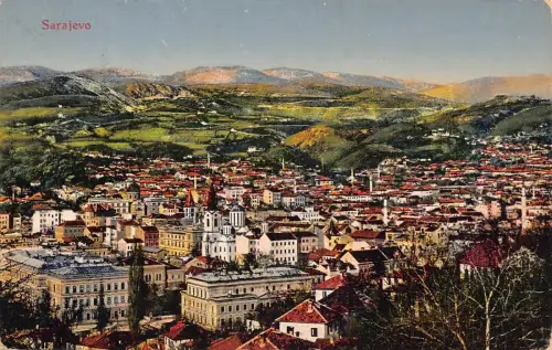 A957 Bosnien und Herzegowina Sarajevo Gesamtansicht Vintage Postkarte