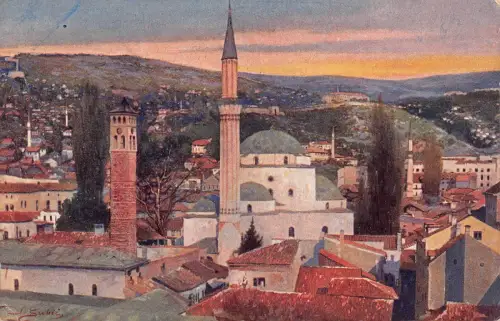 A957 Bosnien und Herzegowina 1918 Sarajevo Begova Moschee Vintage Postkarte