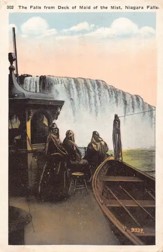 A955 US Falls from Deck of Maid of the Mist Niagara Falls Vintage Postkarte