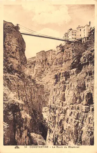 A955 Algerien Konstantin Ravin du Rhummel Brücke Vintage Postkarte
